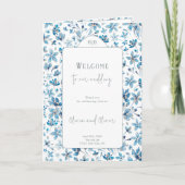 Programme de mariage des petites fleurs bleues (Devant)