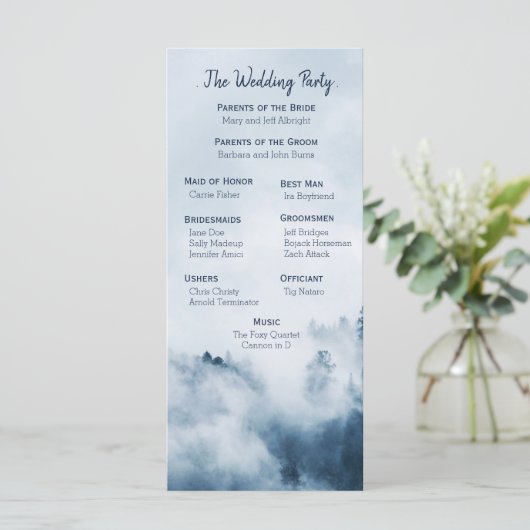 Programme de mariage des pins d'hiver (Debout devant)