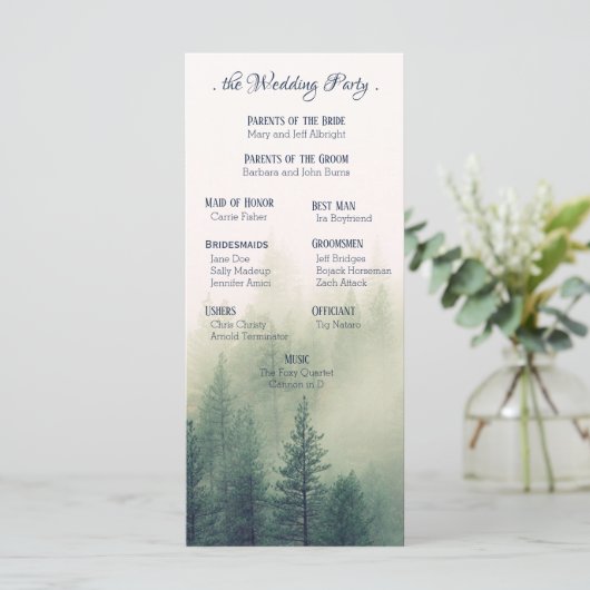 Programme de mariage des pins d'hiver (Debout devant)