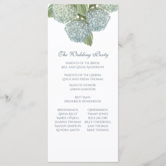 Programme de mariage des pivoines (Dos)