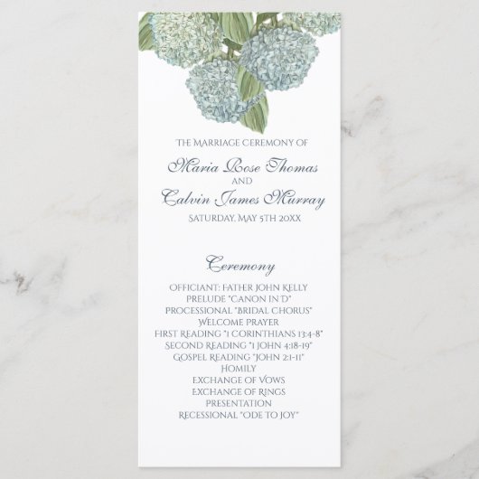 Programme de mariage des pivoines (Devant)