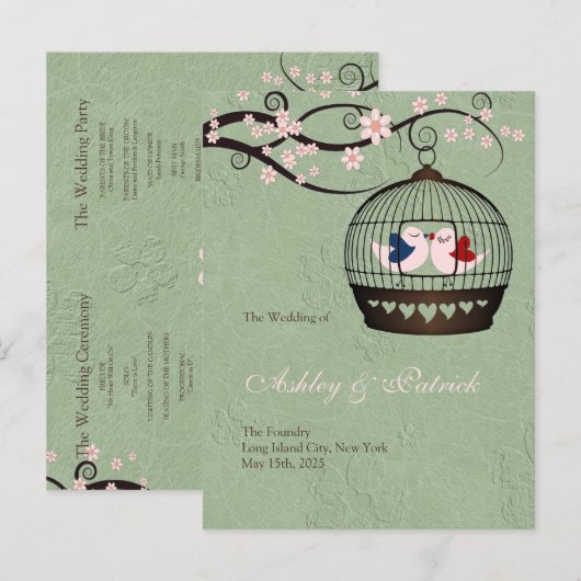 Programme de mariage des Prisonniers de l'amour (Devant / Derrière)