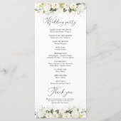 Programme de mariage des roses blanches vertes (Dos)