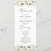 Programme de mariage des roses blanches vertes (Devant)