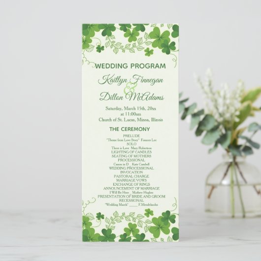 Programme de mariage des Shamrocks irlandais (Debout devant)