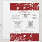 Programme de mariage des tourbillons floraux rouge (Devant / Derrière)