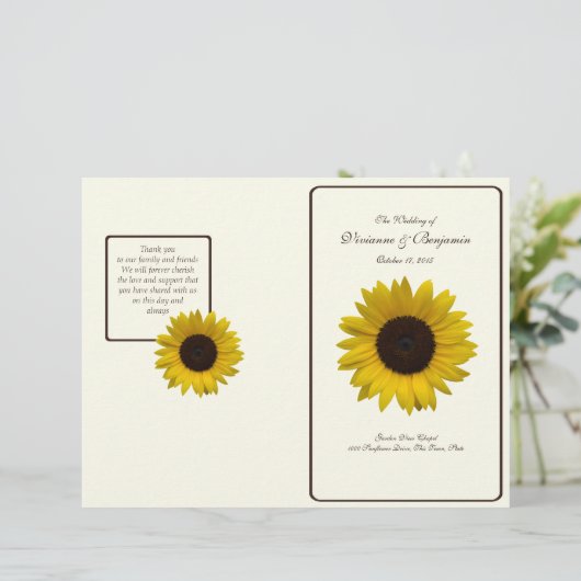 Programme de mariage des tournesols (Debout devant)