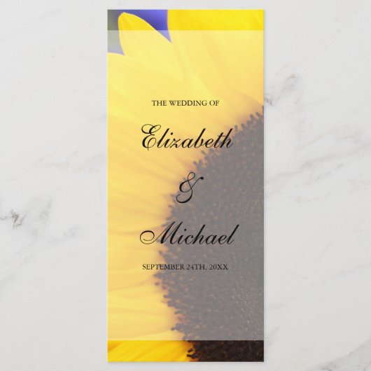 Programme de mariage des tournesols (Devant)