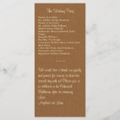 Programme de mariage des tournesols d'automne (Dos)