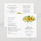 Programme de mariage des tournesols ou autre événe (Devant / Derrière)