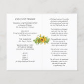 Programme de mariage des tournesols ou autre événe (Dos)