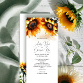 Programme de mariage des tournesols - Rustique