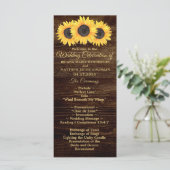 Programme de mariage des tournesols sur le bois du (Debout devant)
