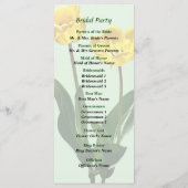 Programme de mariage des tulipes jaunes rétroéclai (Dos)