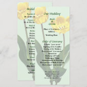 Programme de mariage des tulipes jaunes rétroéclai (Devant / Derrière)