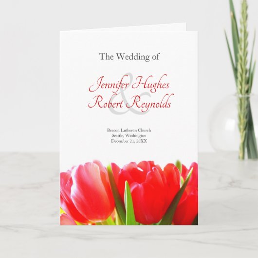Programme de mariage des tulipes rouges (Devant)