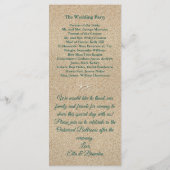Programme de mariage des vagues de plage et des ét (Dos)