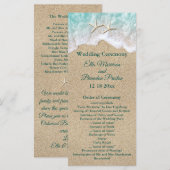 Programme de mariage des vagues de plage et des ét (Devant / Derrière)