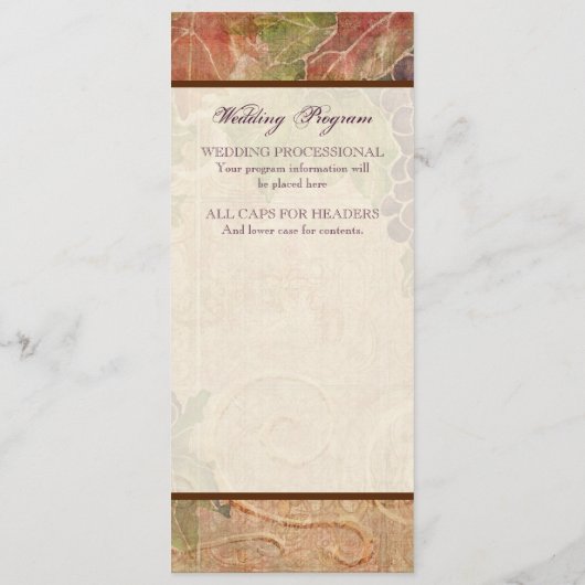 Programme de mariage des vignes âgées (Dos)