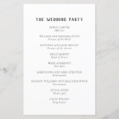 Programme de mariage des vignes pittoresques (Dos)