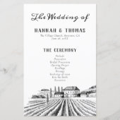 Programme de mariage des vignes pittoresques (Devant)