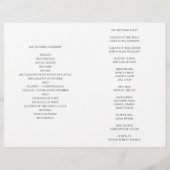 Programme de mariage d'été plié. Feuilles verts (Dos)