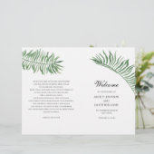 Programme de mariage d'été tropical. Feuilles vert (Debout devant)