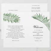 Programme de mariage d'été tropical. Feuilles vert (Devant / Derrière)