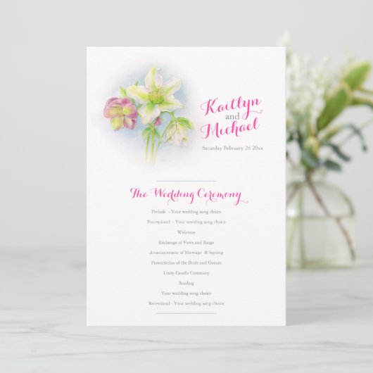 Programme de mariage d'hélibores de printemps d'aq (Debout devant)