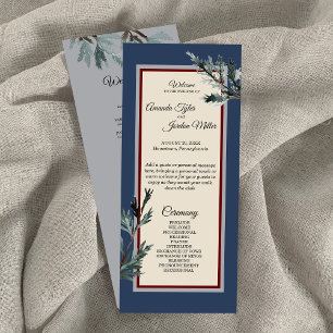 Programme de mariage d'hiver bleu pin