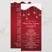 Programme de mariage d'hiver décoration flocon de (Devant / Derrière)