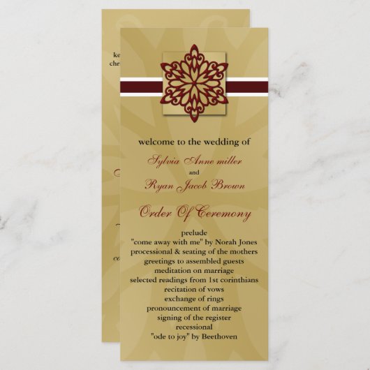 programme de mariage d'hiver des flocons de neige  (Devant / Derrière)