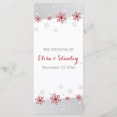 Programme de mariage d'hiver moderne rouge, gris (Devant)