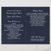 programme de mariage d'hiver navy blue snowflakes (Dos)
