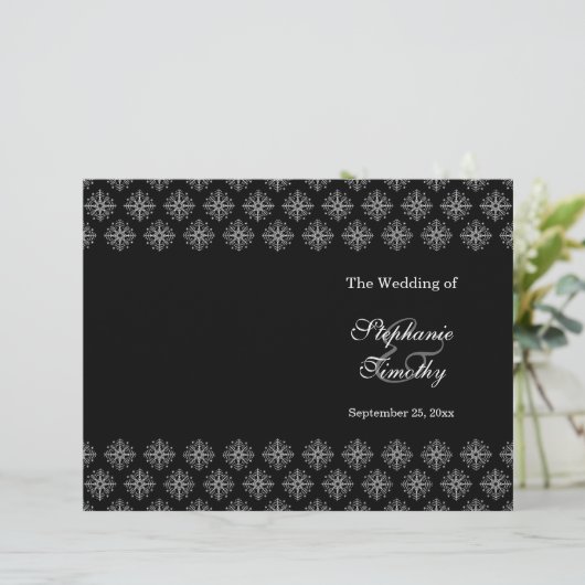 Programme de mariage d'hiver noir + blanc (Debout devant)
