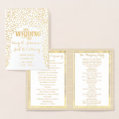 PROGRAMME DE MARIAGE D'Huile D'Or Confetti Typogra (Affichage)