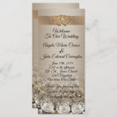 Programme de mariage diamants élégants sur satin (Devant / Derrière)