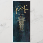 Programme de mariage d'or bleu marine et Turquoise (Dos)