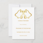 Programme De Mariage D'Or Cloches Et Ruban (Devant)