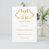 Programme De Mariage D'Or Cloches Et Ruban (Debout devant)