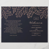 Programme de mariage d'or de la Marine plié. Bleu (Devant)