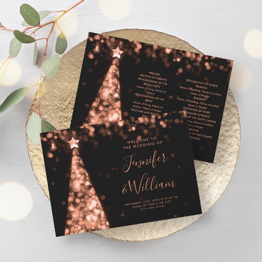 Programme de mariage d'or Rose d'arbre de Noël fes