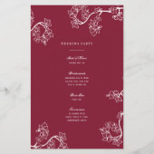 Programme de mariage Double Bonheur Fleurs de Prun (Dos)