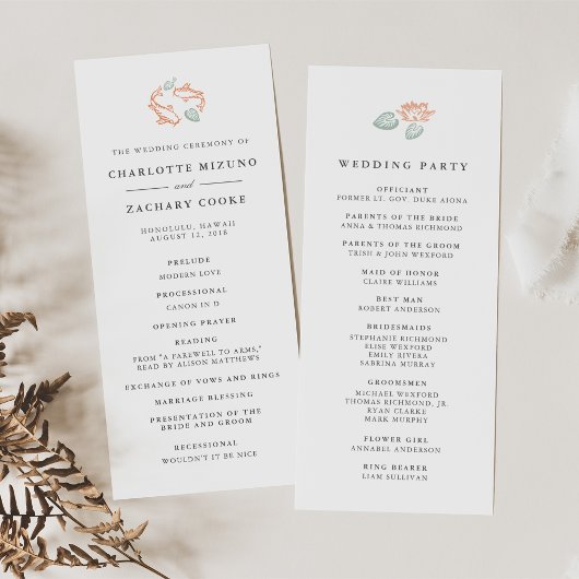 Programme de mariage double face Koi Pond