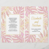 Programme de mariage double feuille en or rose tro (Devant)