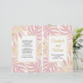 Programme de mariage double feuille en or rose tro (Debout devant)