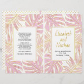 Programme de mariage double feuille en or rose tro (Devant / Derrière)