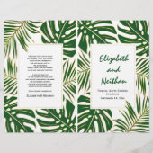 Programme de mariage double feuille en or vert tro (Devant)