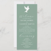 Programme de mariage Dove Classic Script Cérémonie (Devant)