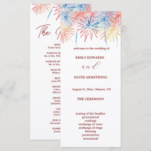 Programme de mariage du 4 juillet Feux d'artifice